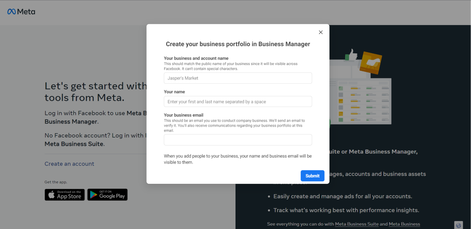 Business Account Setup